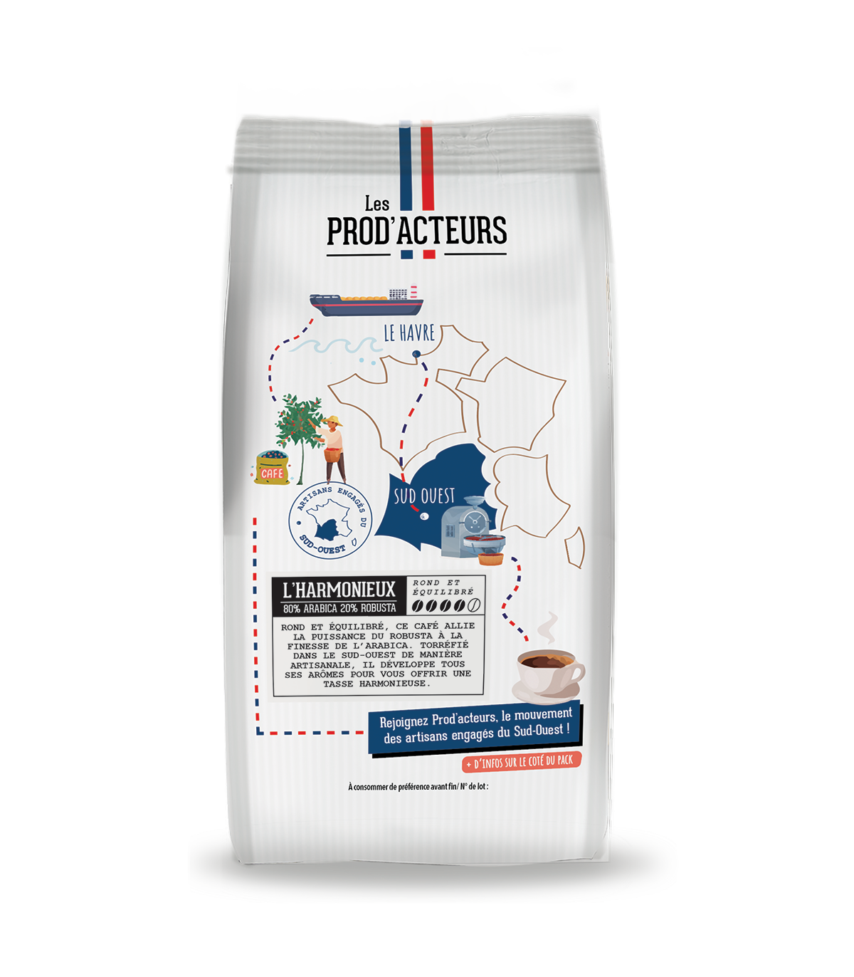 L'Harmonieux — Café Bio 80%Arabica & 20% Robusta en Grains