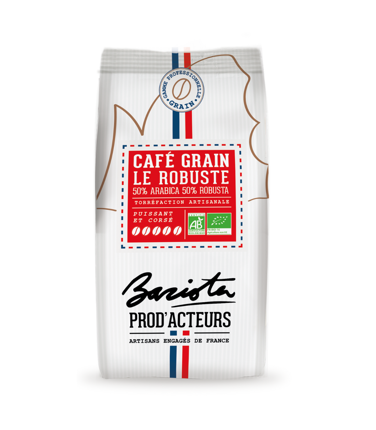 Le Robuste  —  Café Bio 50% Robusta & 50% Arabica en Grains